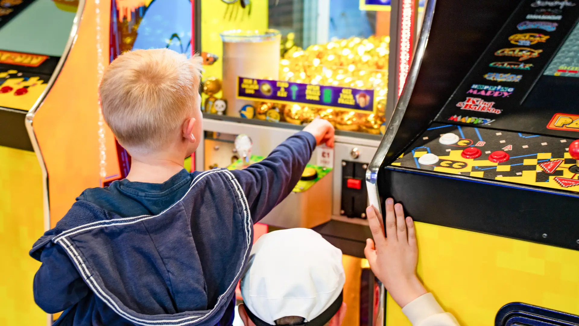 Children playing in an arcade