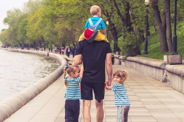 Father with Children on Holiday