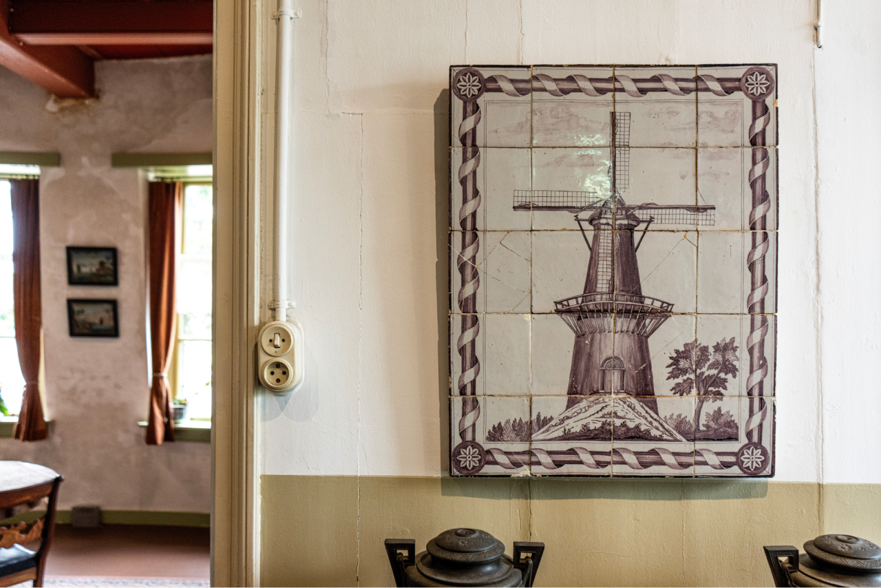 Artwork of windmill in leiden