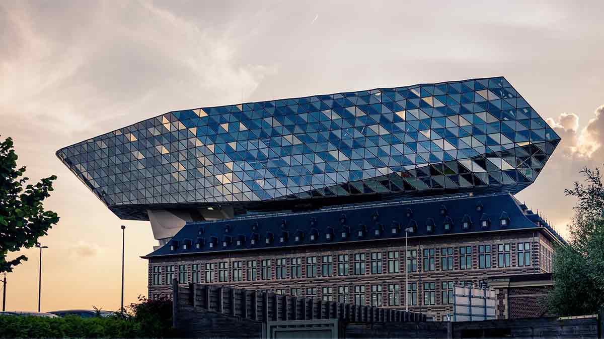 Port building in Antwerp, Belgium