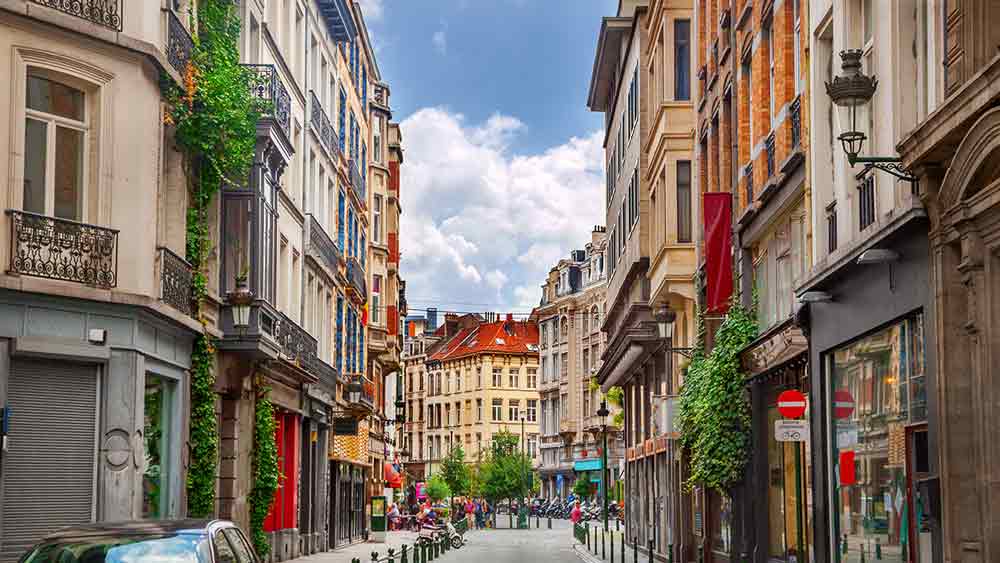 Street in old town Brussels
