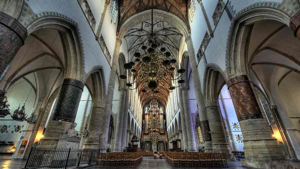The interior of St Bavo Cathedral in Ghent