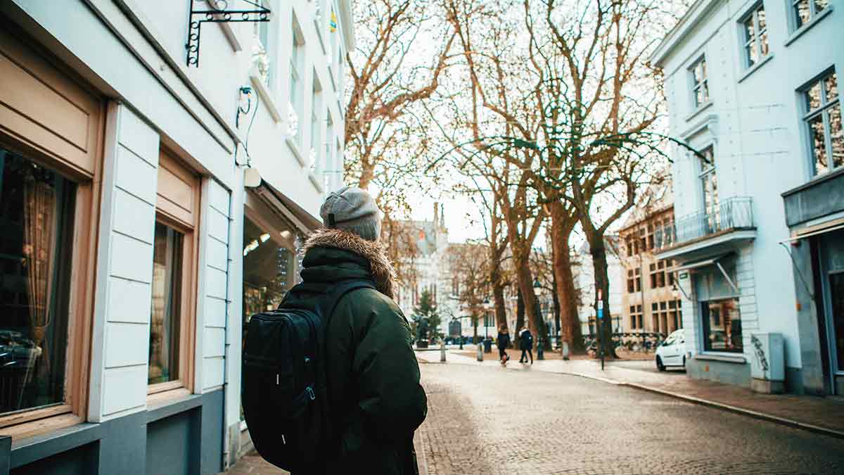 Winter walk in Bruges, Belgium