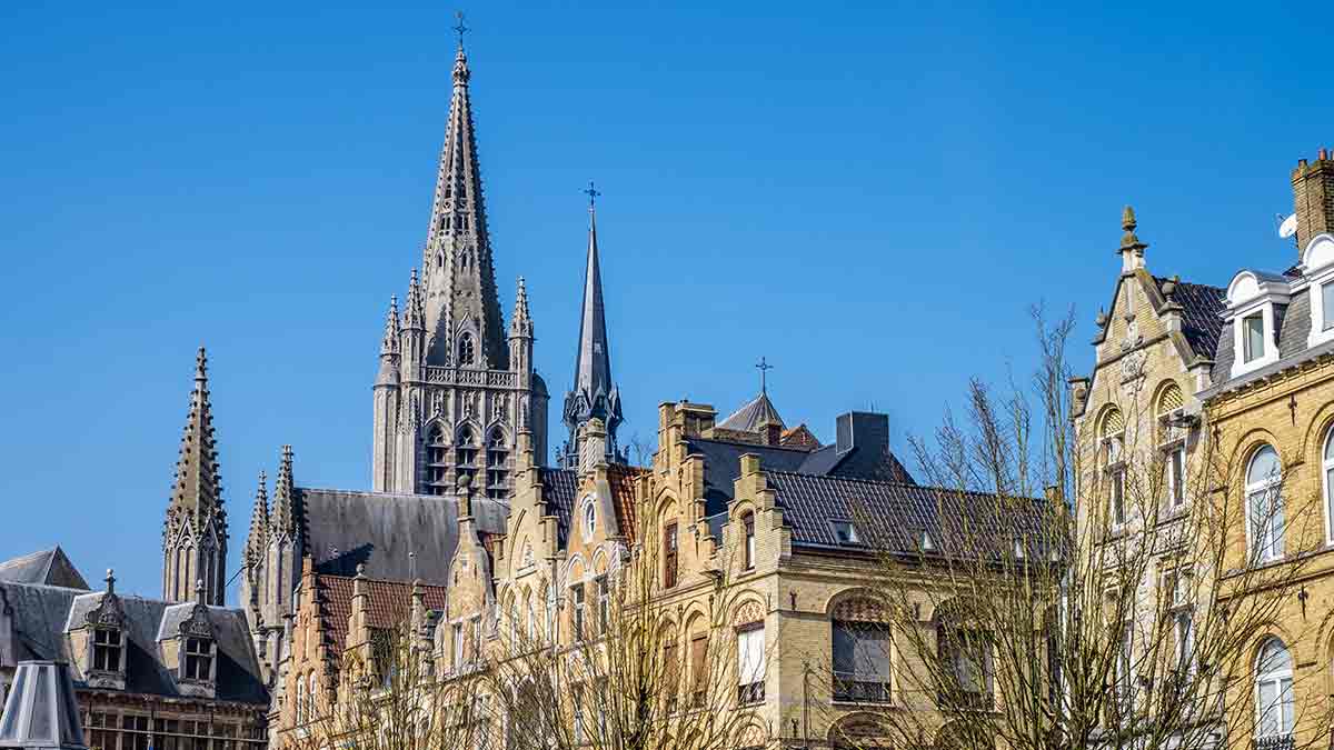 Flemish Buildings in Ypres, Belgium