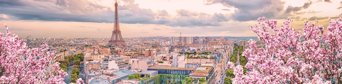 Paris skyline in Springtime