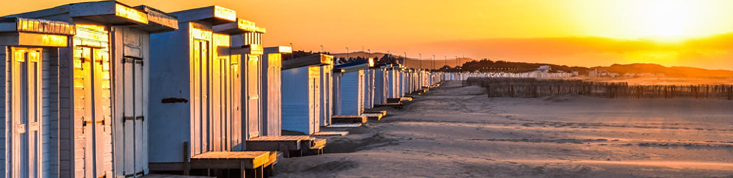 Calais beach at sunset