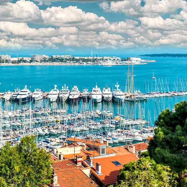 The old port of Cannes in France