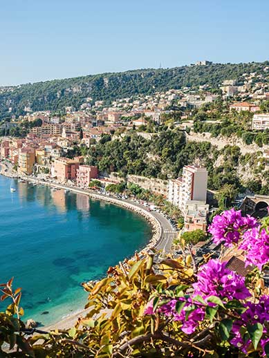 Beach seafront in Nice, France