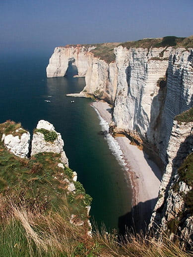 Cliffs on the coast in Normandy, France