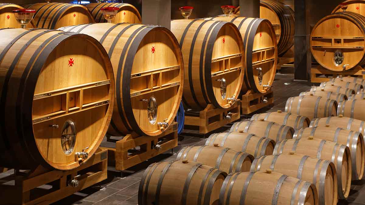 Barrels Champagne Cellar in Reims