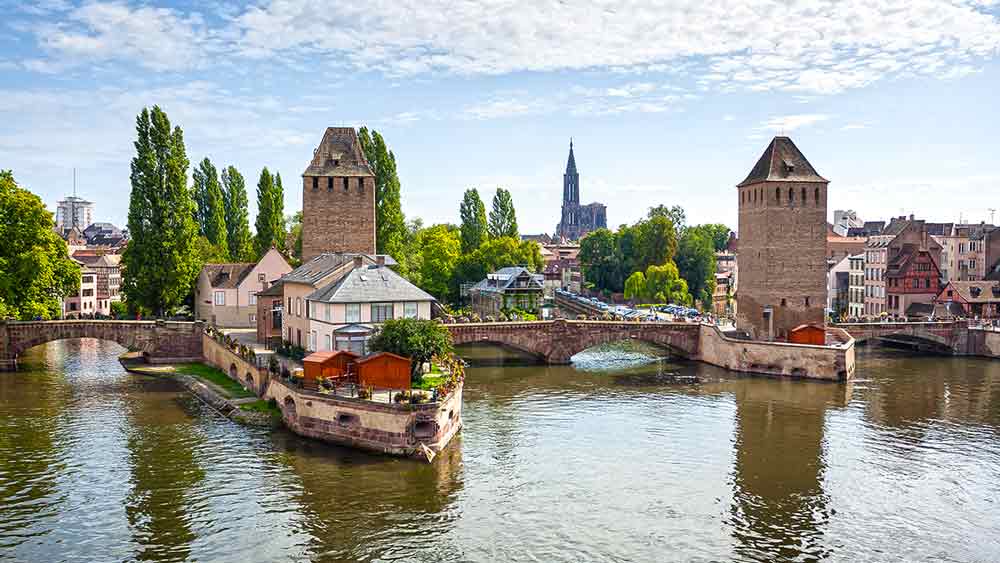 Ponts Couvert Medieval Bridge in Strasbourg