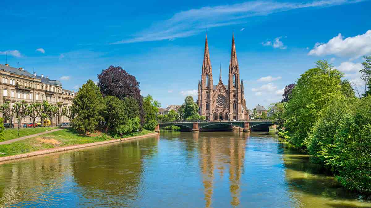St Pauls Church by the river in Strasbourg