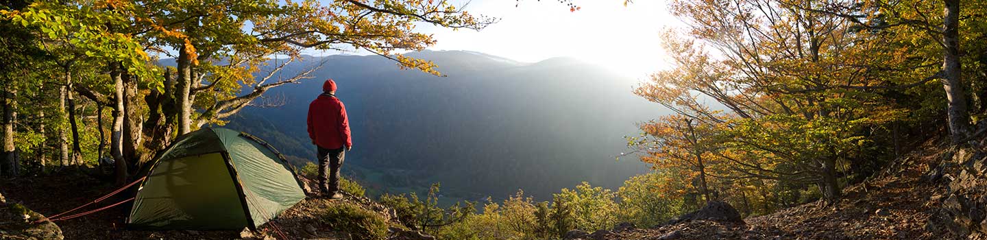 Hiker at Black Forest Mountains