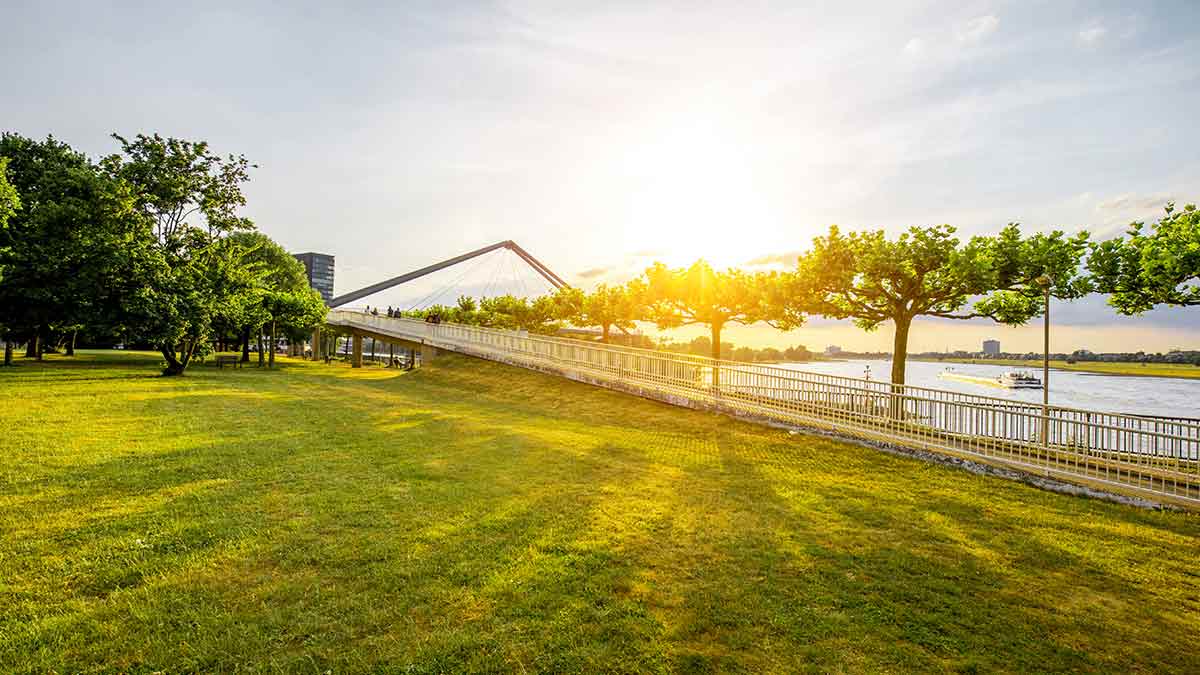 Rhine Park in Dusseldorf, Germany