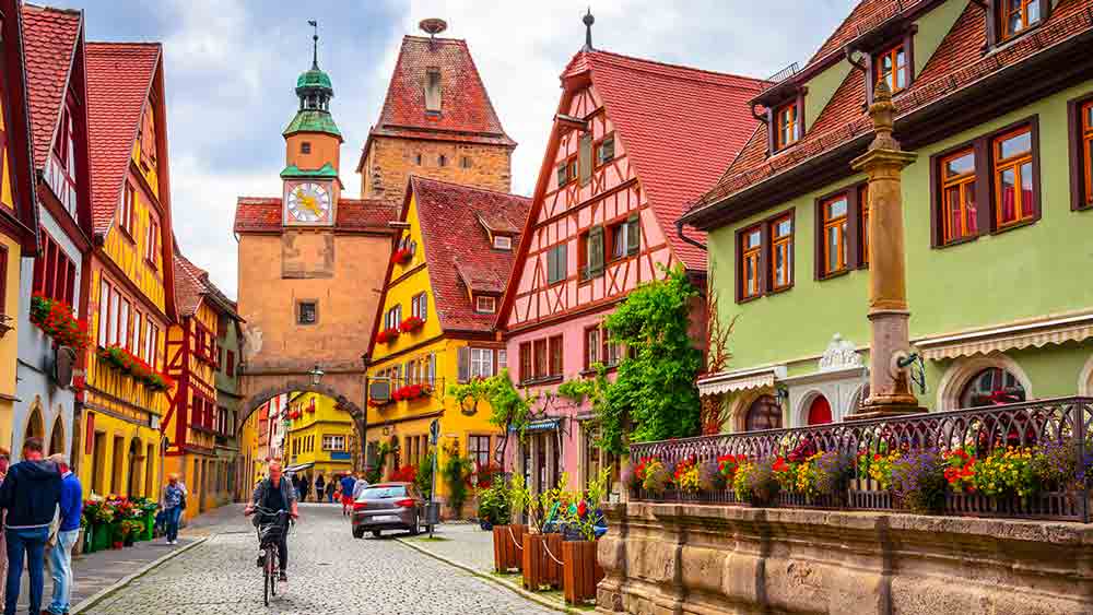 Cobbled streets in Rothenberg, Germany