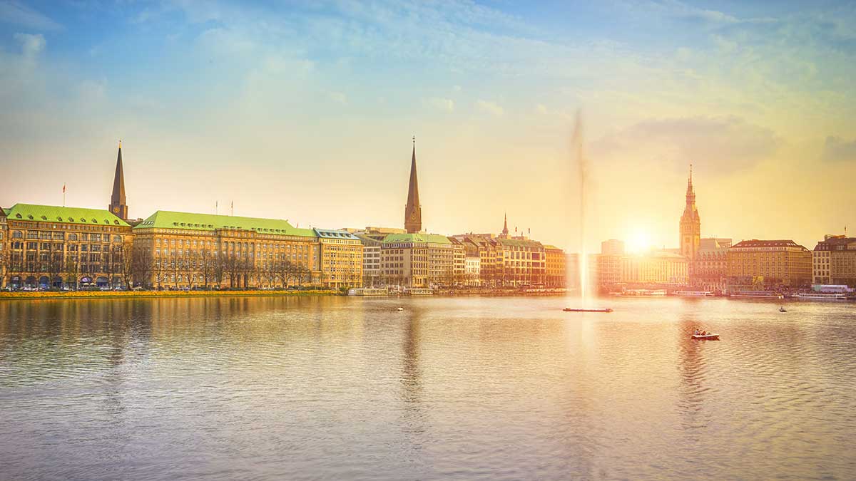 Alster Lake in Hamburg, Germany