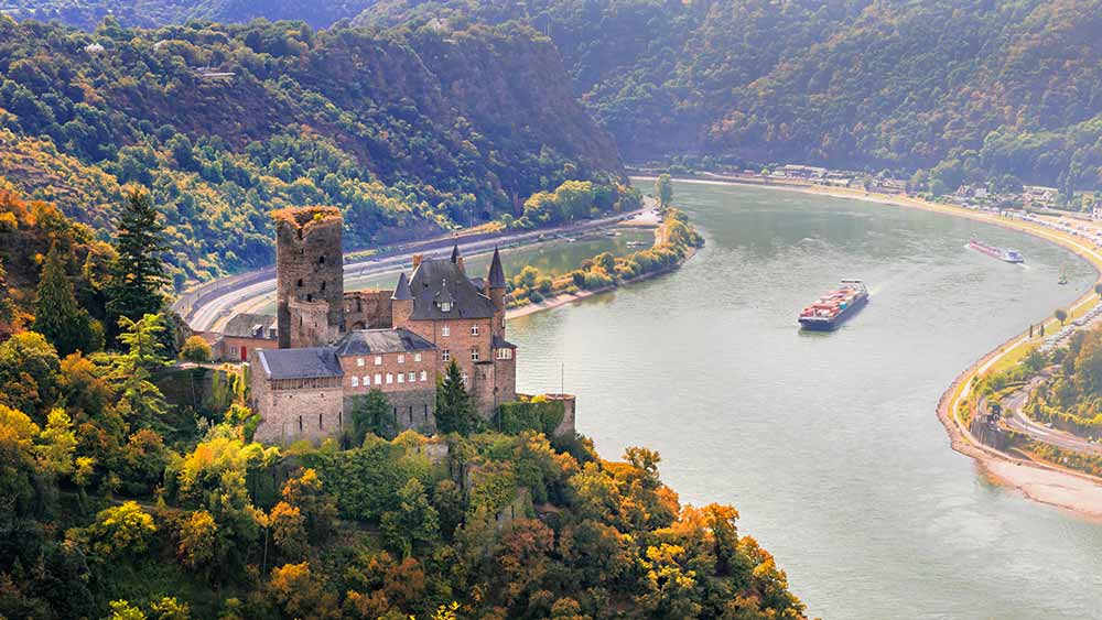 Katz Castle in Goarshhausen Rhine Valley, Germany