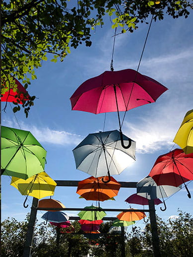 Colourful umbrellas in Stuttgart