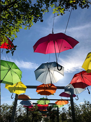 Colourful umbrellas in Stuttgart