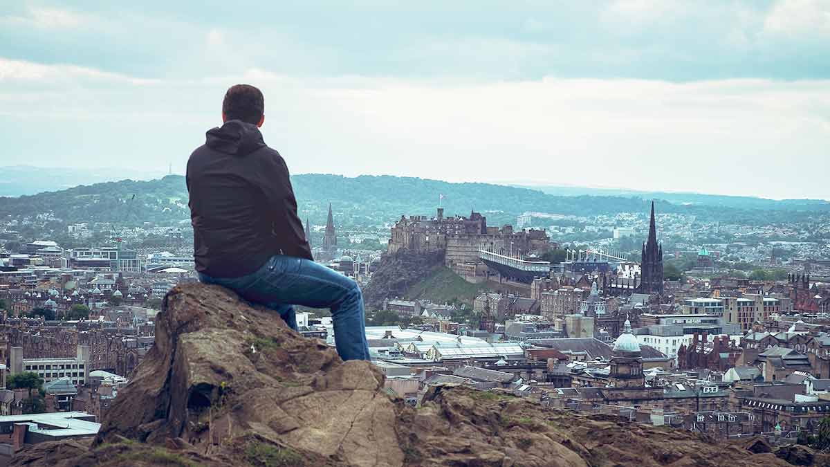 Edinburgh skyline in Scotland