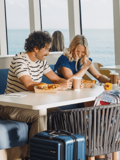 Couple in food court