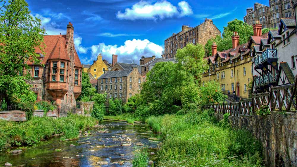 Dean Village in Edinburgh, Schottland