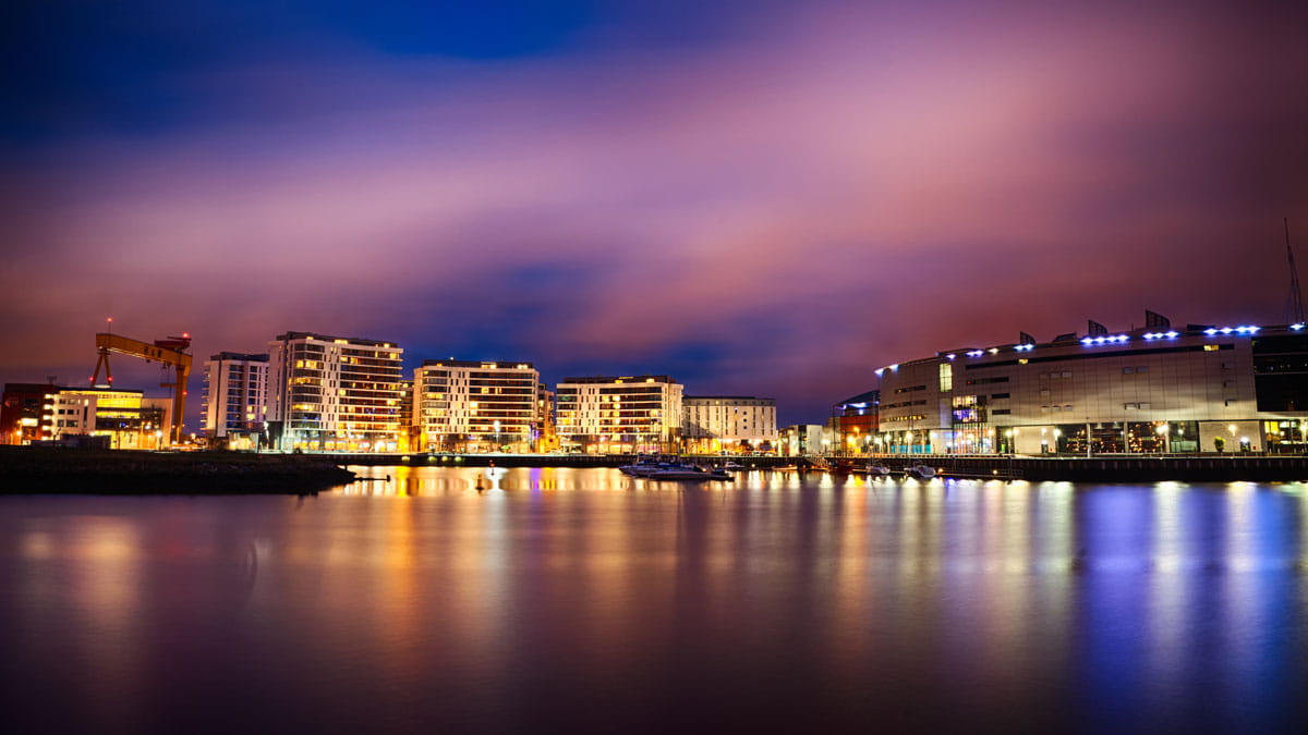 Belfast City night scene