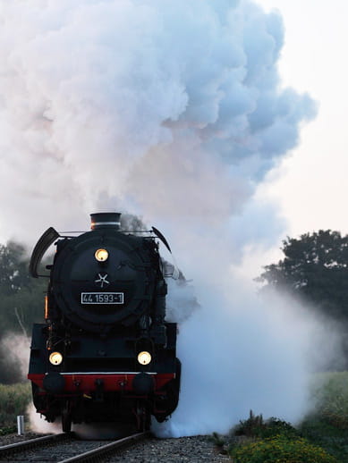 Steam train in Kent, England