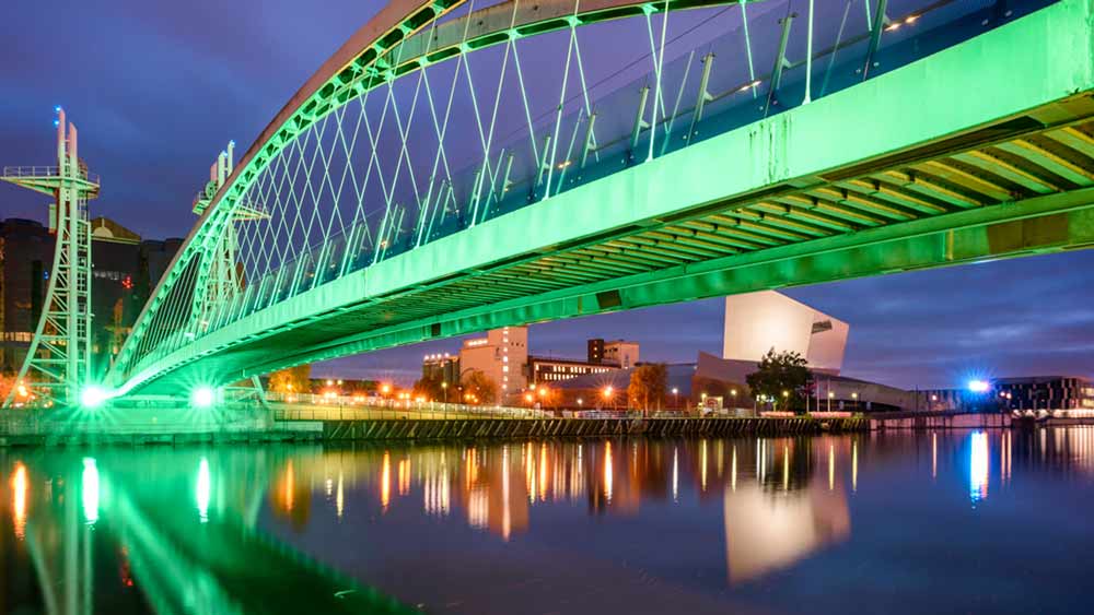 Millennium Bridge in Manchester, England