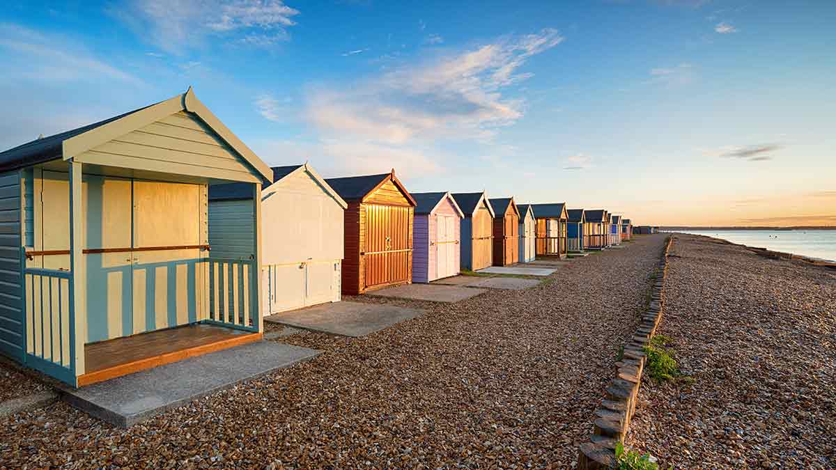 Beach huts in New Forest Hampshire