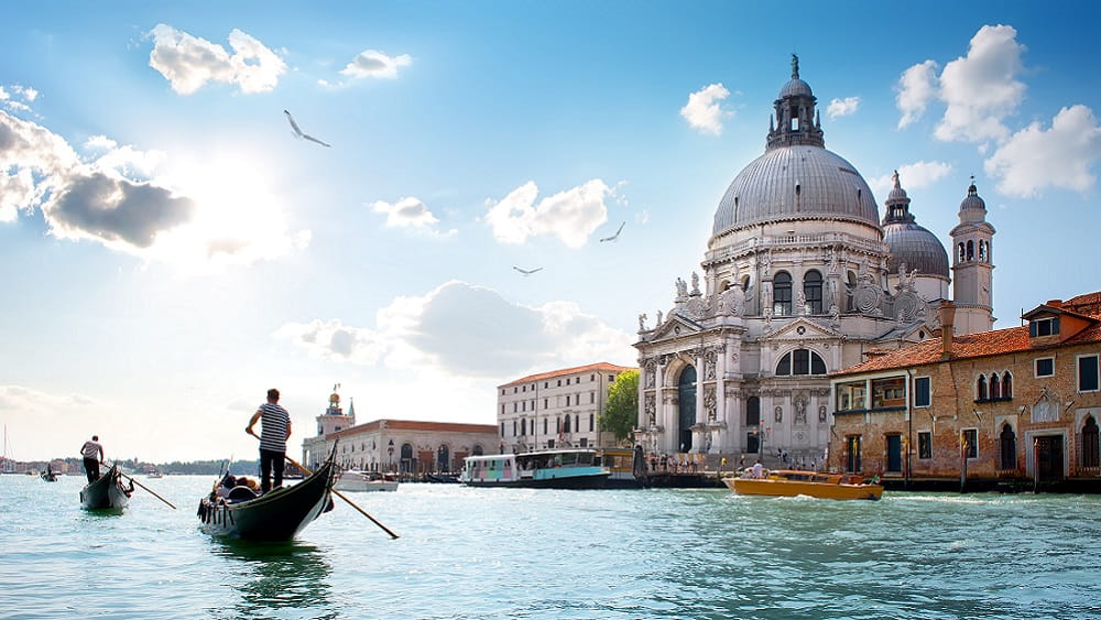 Cathedral and gondola rides in Venice, Italy