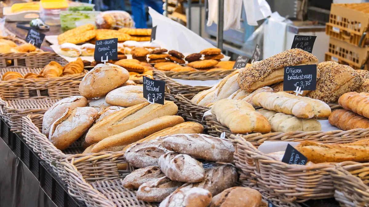 Dutch market selling bread
