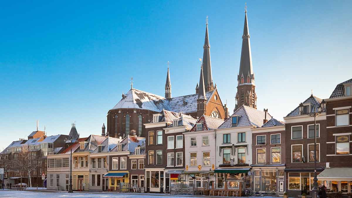 Market Square in Delft, Netherlands