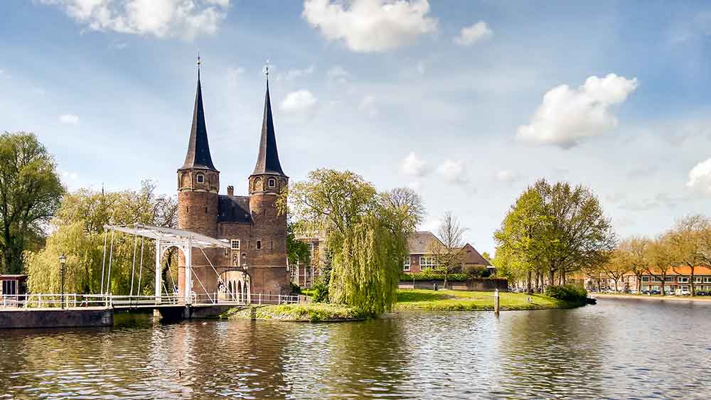Oostpoort Drawbridge in Delft, Holland