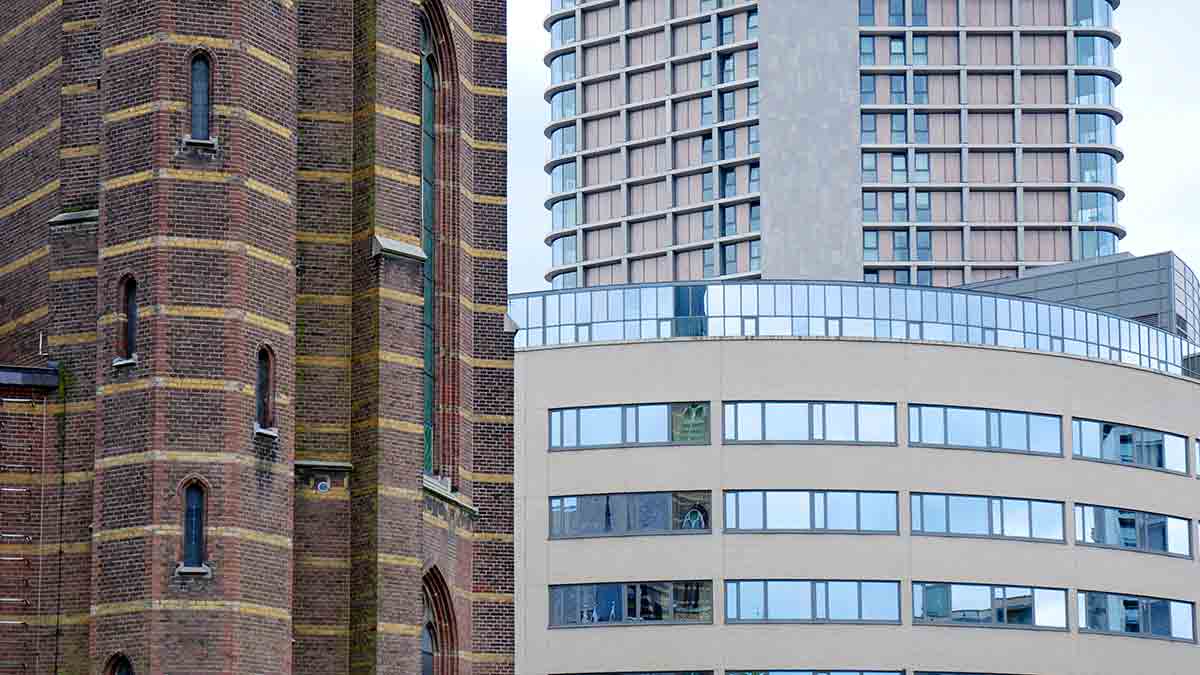 Different architecture of Eindhoven in the Netherlands