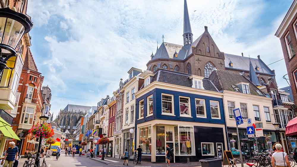 Traditional Old Streets and Buildings in Utrecht