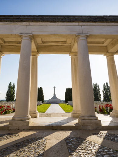 Tyne cot cemetery in Flauders while travelling on our Ypres Mini Cruise at P&O Ferries.