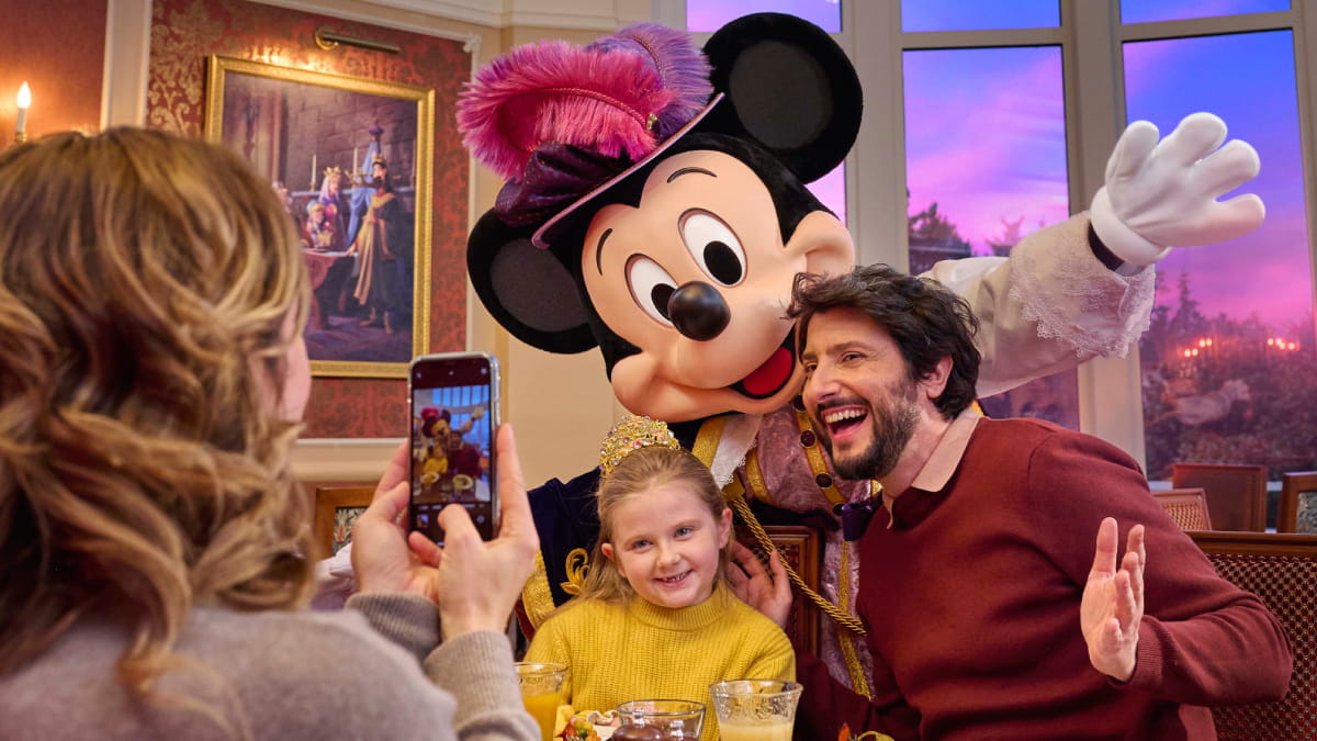 Family with Mickey at Disneyland Paris