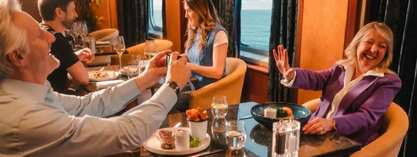 Couple eating in the brasserie