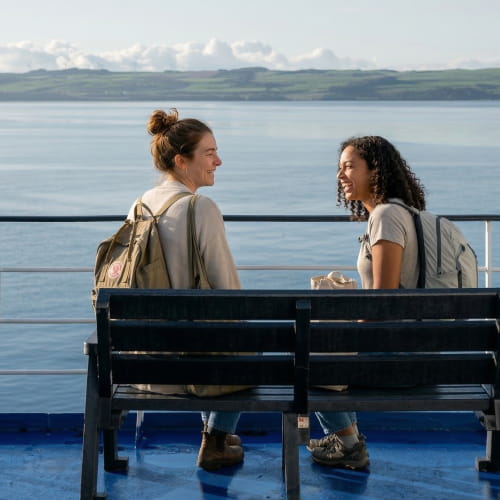 Foot Passengers on deck of P&O Ferry