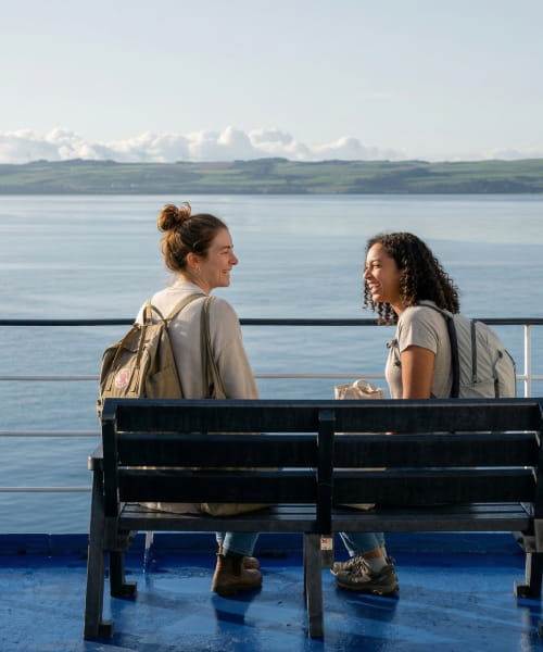 Friends on deck of P&O ferry