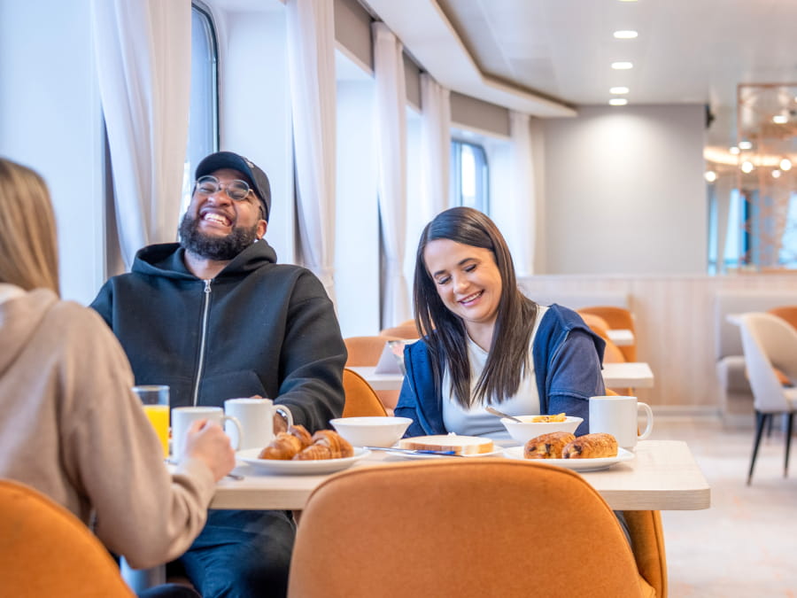 Friends in the Club Lounge on Dover to Calais ferry