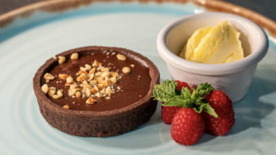 Dessert in the Brasserie onboard P&O Ferries