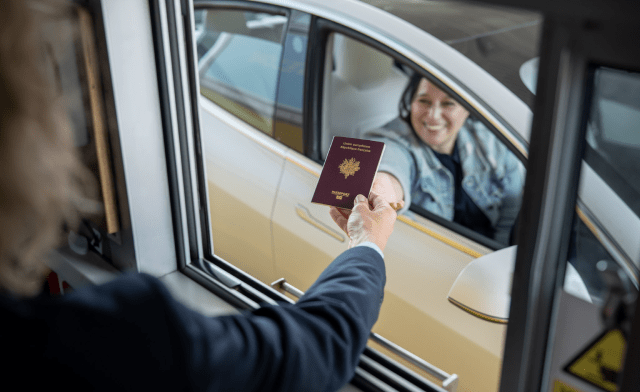 Checking in at passport control