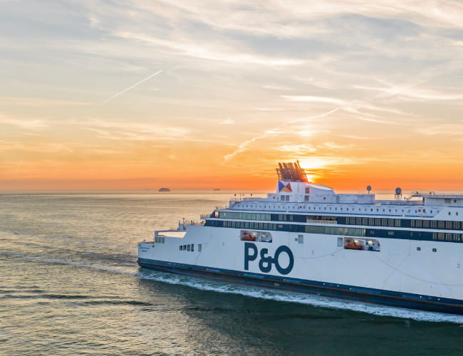 P&O Ferry at sunset