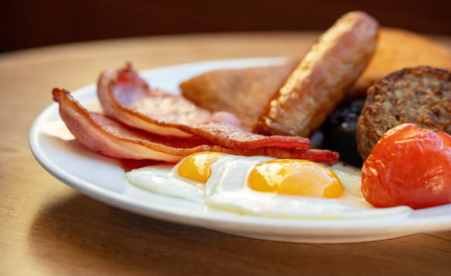 Cooked breakfast on the Irish Sea P&O Ferry