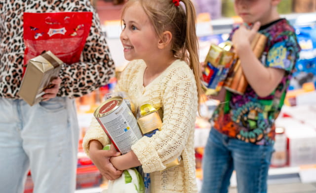 children in shop on P&O Ferry
