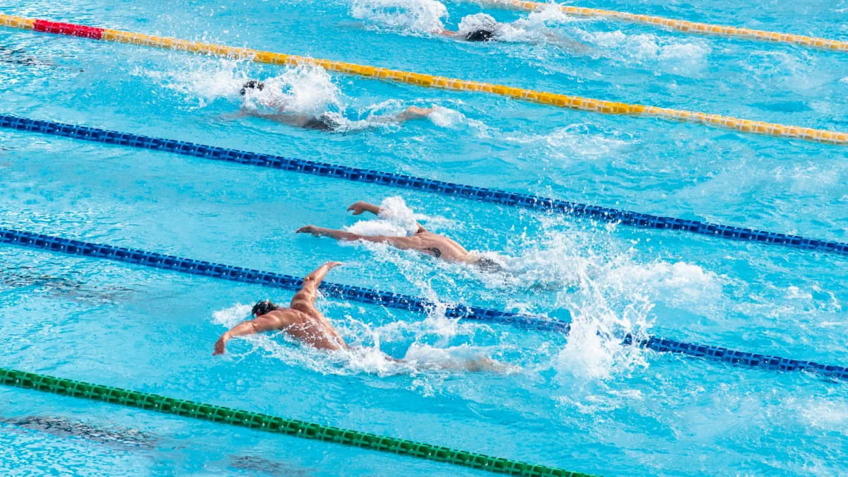 summer of sport swimmers in swim race