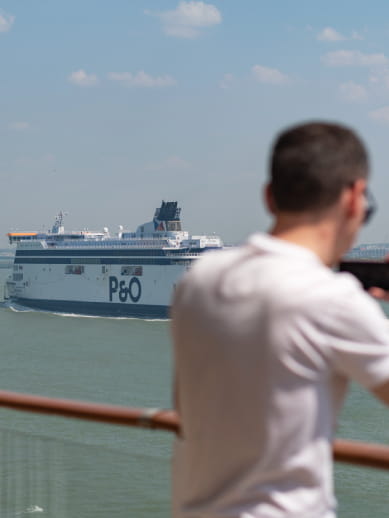 Views onboard of a ferry on a P&O Ferry to France