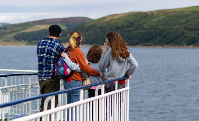 family on deck of Irish Sea P&O Ferry